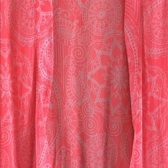 Bright pink sheer kimono or cover up - Picture 5 of 7
